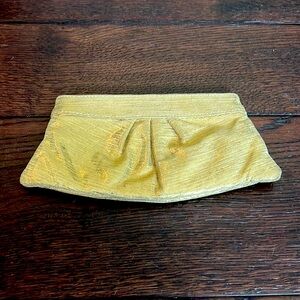Lauren merkin gold metallic clutch
